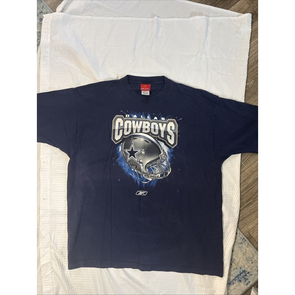 Dallas Cowboys Reebok T-Shirt Men's XL Blue With Large Logo Excellent Condition